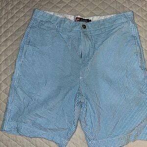 Chaps Light Blue Checkered Shorts
